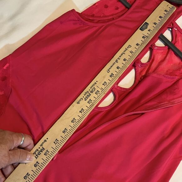 Size XL Bodycon Jumpsuit in hot pink.  Stage or dance outfit.  Sheer sides. - Picture 9 of 10